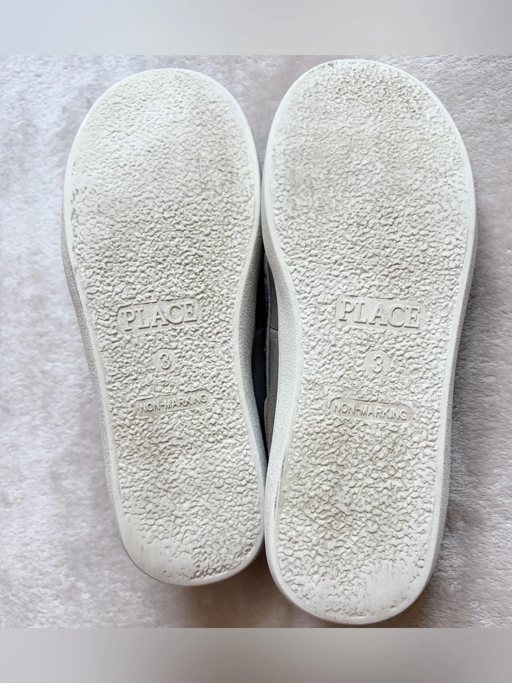 Children's Place Boys Gray Loafers - Slip On Boat Shoes W/ Velcro Strap, Size 3